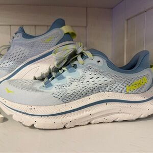 Hoka Sky Blue and White Athletic Sneakers